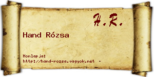 Hand Rózsa névjegykártya